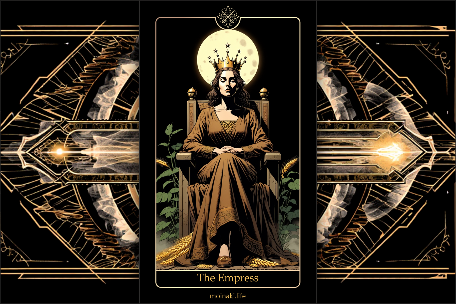 The Empress Author’s tarot card artwork with complete meaning, symbolism, and interpretation in a modern mystical style